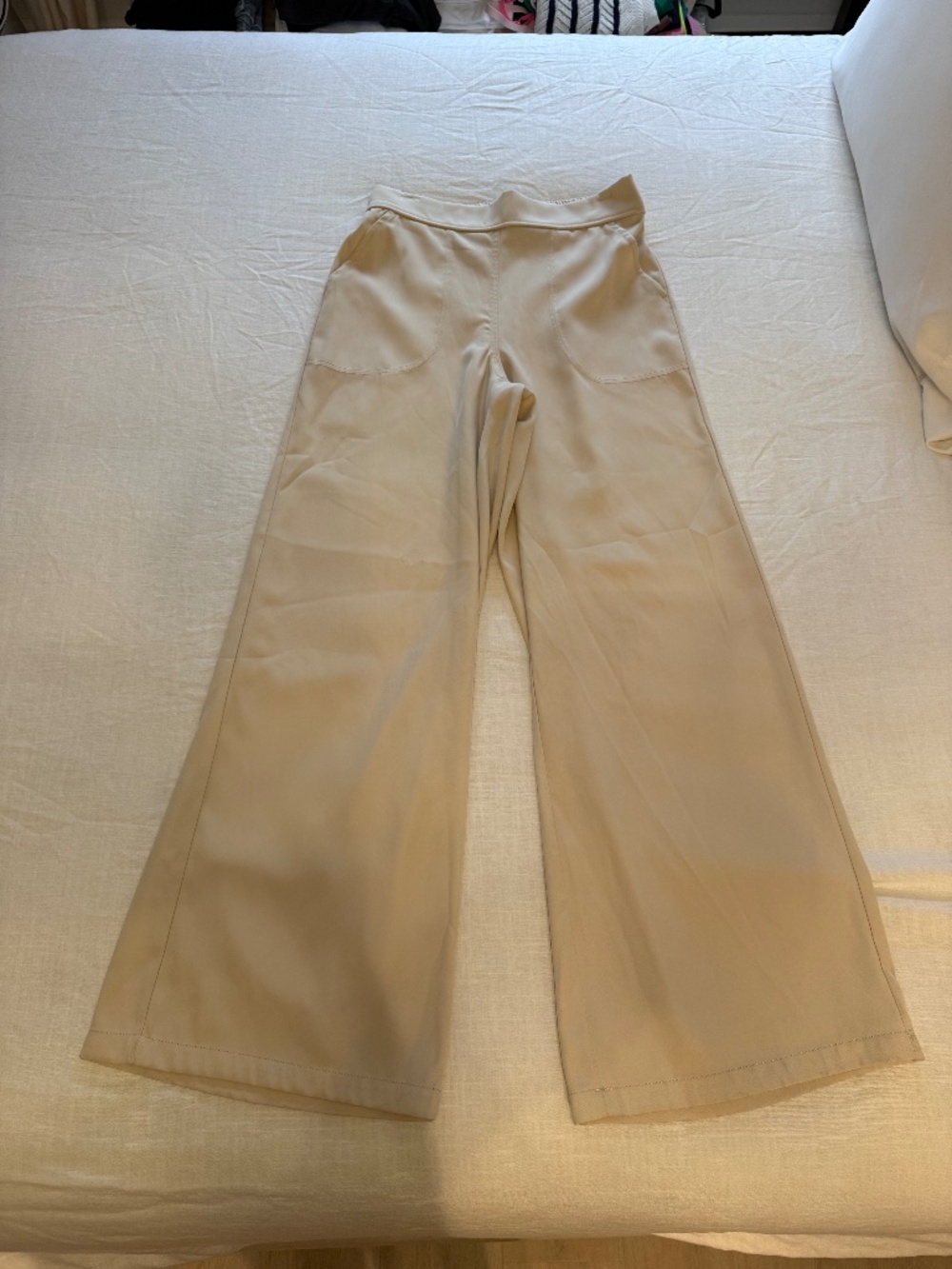 Brand New MAX STUDIO Beige Wide Leg Pull On Pant, Size Small
